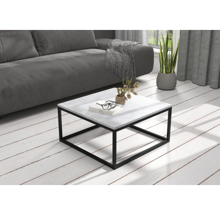 Konferenčný stolík BELTEN 65x65 Čierny+Betón