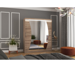 Posuvná skriňa so zrkadlom a LED osvetlením DOLORES 180 Truffle+Truffle