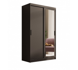 Šatní skriňa s posuvnými dverami a zrkadlom Hailey 120 Čierna+Čierna