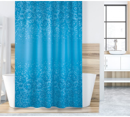 Kúpeľňový záves modrá mozaika