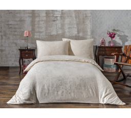 Saténová obliečka na vankúš Lístočky smotanové 40x40