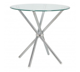Stôl Ufo 90cm transparentný/ chróm