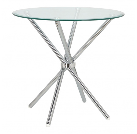 Stôl Ufo 90cm transparentný/ chróm