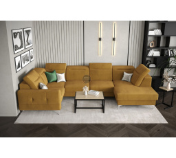 Rohová sedacia súprava MALIBU MAX II 180x350x182 cm - žltá, ľavá strana