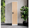 Kovová skriňa policová Eco Design ALEX, 450 x 1850 x 400 mm, Biela/ dub sonoma