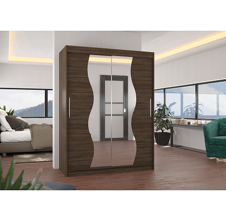 Posuvná skriňa so zrkadlom RENZO 150 Choco+Choco