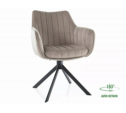 Jedálenská otočná stolička AZALIA VELVET, Tmavo Béžový Bluvel 40/Čierna