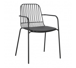 Stolička Willy Arm Black s vankúšom PU