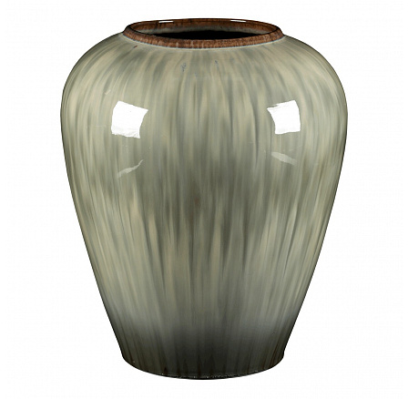 Váza keramická - zaoblená, 33 cm, šedá Váza keramická - zaoblená, 33 cm, šedá