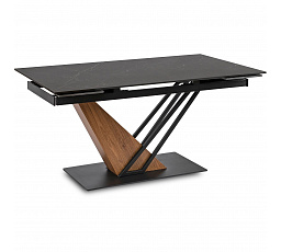 Stôl REX Keramický Rozkladací 160-220 cm Čierny Mramor/Orech