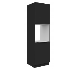 Kuchynská skriňa SIENA - 60 DP-210 2F, Čierna mat/Čierna mat