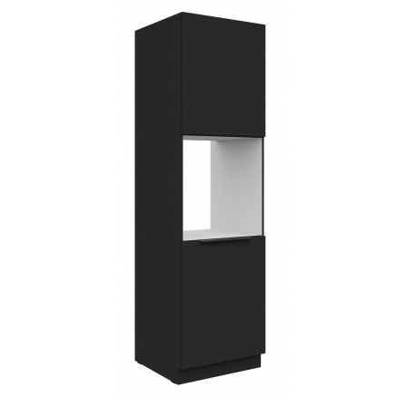 Kuchynská skriňa SIENA - 60 DP-210 2F, Čierna mat/Čierna mat