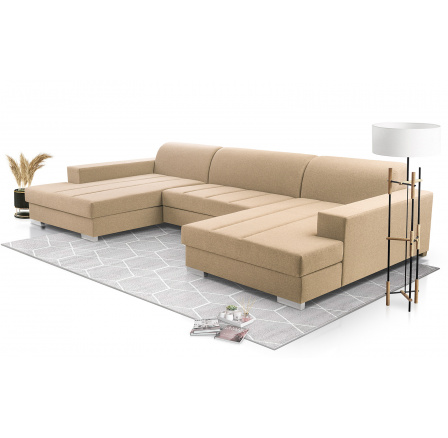 Rohová sedacia súprava v tvare U Miriam béžová