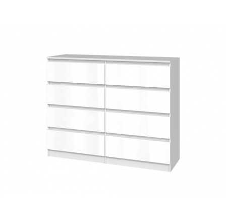 Komoda MALVÍNA M8 120, Biely lesk