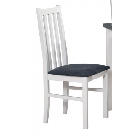 BOSANOVA 10 (BOSS 10) - jedálenská stolička biela/ látka tmavosivá č. 13 - kolekcia "DRE" (K150-Z)
