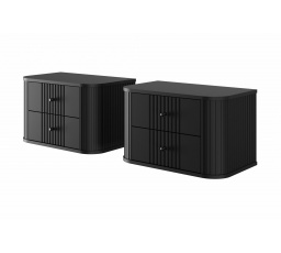 Sada závesných nočných stolíkov Vesper 56 cm - čierna / čierne úchyty