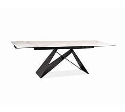 Jedálenský stôl WESTIN III CERAMIC 180, biely mat/Čierny mat