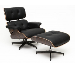 Kreslo Vip s podnožkou čierne/ebenové