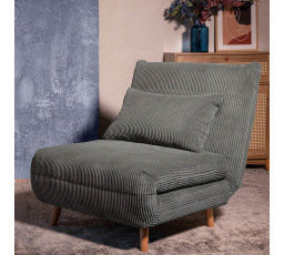 Sofa SOLACE 1-miestna, s funkciou spania manšester sivá 83x91x84 cm 871639