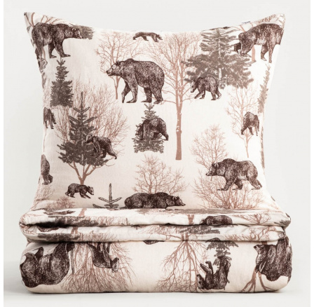 Obliečky URSO flanel s motívom medveďov 140x200 + 1*70x80 cm 759307 Obliečky URSO flanel s motívom medveďov 140x200 + 1*70x80 cm 759307