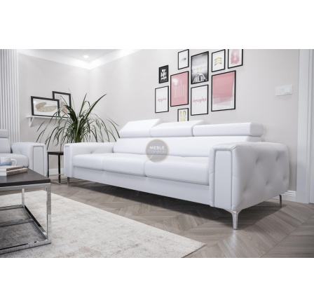 Sofa ORION III 255 cm prírodná koža - biela koža