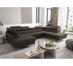 Rohová sedacia súprava TOSCANIA MAX II 170x350x220 prírodná koža - pravá, Hnedá koža