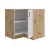 Dolní rohová skříňka STELLO - 90x90 DN 2F BB, Dub Artisan/Bílý mat