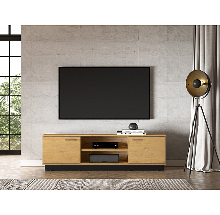 TV komoda MODESTO 06, dub štýlový / čierna TV komoda MODESTO 06, dub štýlový / čierna