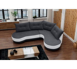 Rohová sedacia súprava Abbey P tm.sivá/biela