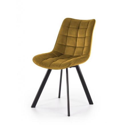 Jedálenská stolička K332 VELVET, Horčicový Bluvel 68/Čierna