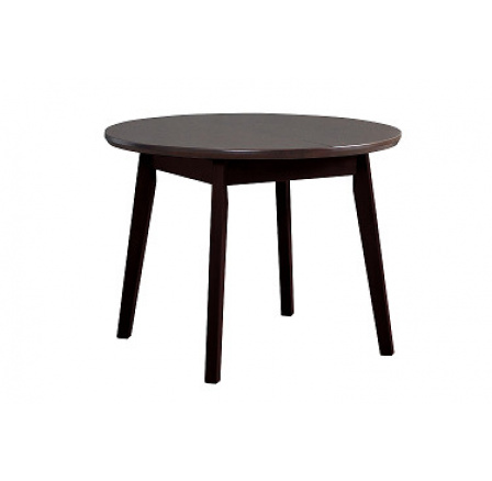 OSTENA 4 (OSLO 4) jedálenský stôl okrúhly rozkladací - dubová dyha orech/noha čierne morené drevo - kolekcia "DRE" (K150-Z)
