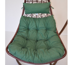 Poduška na závesnú hojdačku Margarita - látka tmavo zelený melír