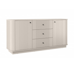 VESPER KOMODA 160 2D3SZ - kašmír mdf / kašmír / čierne úchyty / sokel