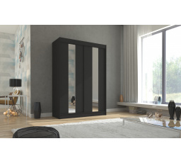 Posuvná skriňa so zrkadlom BALTON 150 Čierna+Čierna