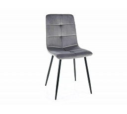 Jedálenská stolička IVO VELVET, sivý Bluvel 14/čierny mat