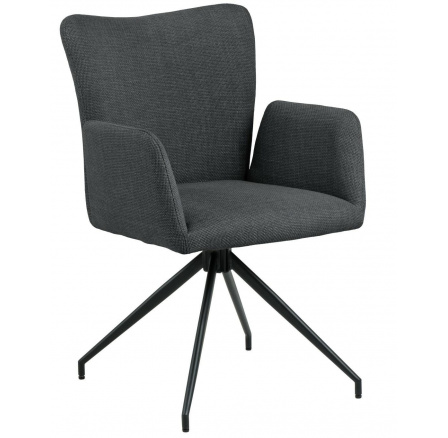 Stolička Laura s opierkami sivá tmavá