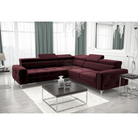 Rohová sedacia súprava ORION I s funkciou spania 255×255 cm - vínová, ľavá