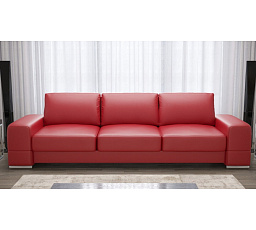 Sofa ZARA DL 270 cm prírodná koža - červená koža