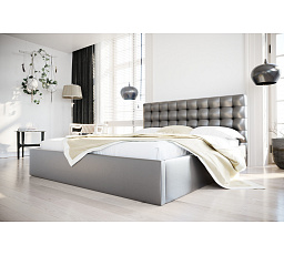 POSTEĽ LOFT PRÍRODNÁ KOŽA - 160x200, Drevená