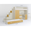Vyvýšená posteľ PARADISE 5, Biela Žltá matná