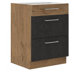 Kuchynská dolná skrinka VEGA 60 D 3S BB, Matera mat/Dub lancelot