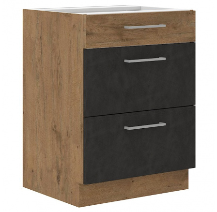 Kuchynská dolná skrinka VEGA 60 D 3S BB, Matera mat/Dub lancelot