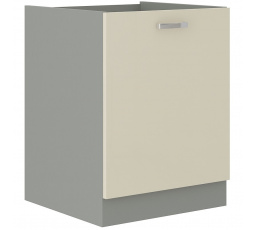 Kuchynská horná skrinka KARPO 60 D 1F BB, Krémový lesk/sivá