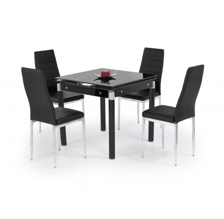 Jedálenský stôl KENT, čierna/lakovaná oceľ