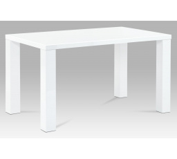 Jedálenský stôl 135x80x76 cm, biely vysoký lesk