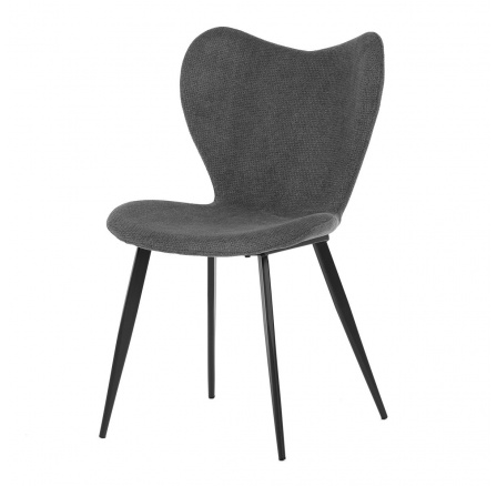 Jedálenská stolička, sivá látka, čierna kovová podnož