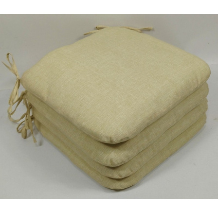 Vankúš na sedenie 40x40 cm béžová látka - sada 4 kusov