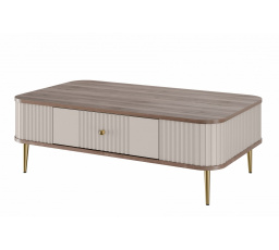 Konferenčný stolík Vesper, kašmír / orech / zlaté nohy