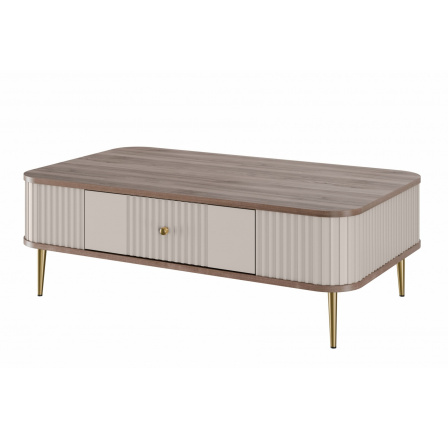Konferenčný stolík Vesper, kašmír / orech / zlaté nohy