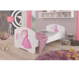 Posteľ s matracom PEPE PRINCESS AND HORSE 160x80 Biela